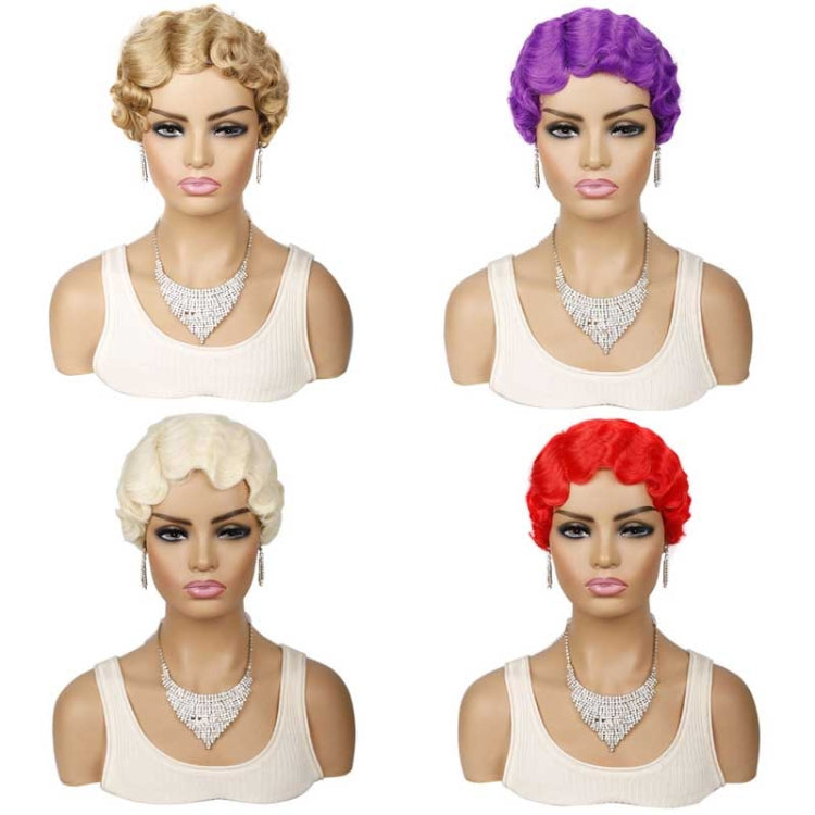 Ladies Short Hair Wig Retro Water Wave Curly Wig(51p #) - free shipping - PMC TechLife - Order now!