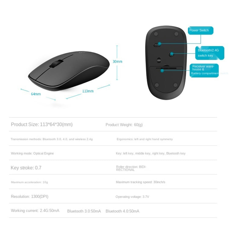 Rapoo M200G 1300 DPI 3 Keys Silent Wireless Mouse(White) - Wireless Mice by Rapoo | Online Shopping South Africa | PMC Jewellery | Buy Now Pay Later Mobicred