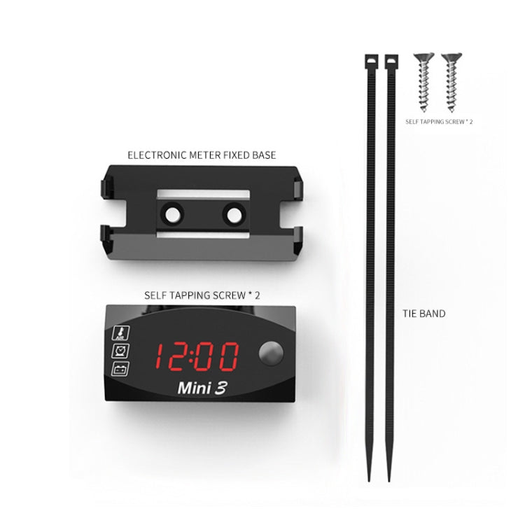 Voltage Clock And Temperature 3 In 1 LED Electronic Meter Large-Screen Digital Display Waterproof And Dustproof Voltmeter(Red Light) - Electrical Instruments by PMC TechLife | Online Shopping South Africa | PMC TechLife | Buy Now Pay Later Mobicred