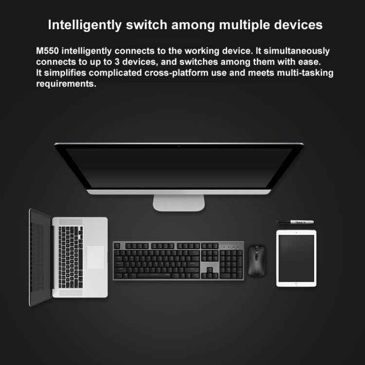 Rapoo M550 1300DPI 3 Keys Home Office Wireless Bluetooth Silent Mouse, Colour: Wired Charging Version - Wireless Mice by Rapoo | Online Shopping South Africa | PMC Jewellery | Buy Now Pay Later Mobicred