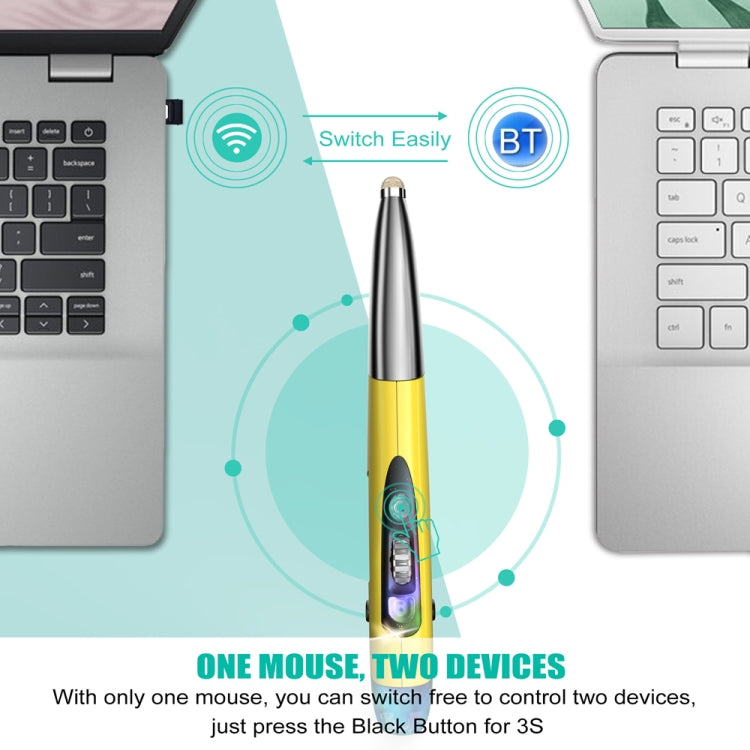 PR-A19 2.4GHz Wireless Charging Bluetooth Mouse Pen Type Shining Quiet Mouse(Blue) - free shipping - PMC Jewellery - Order now!