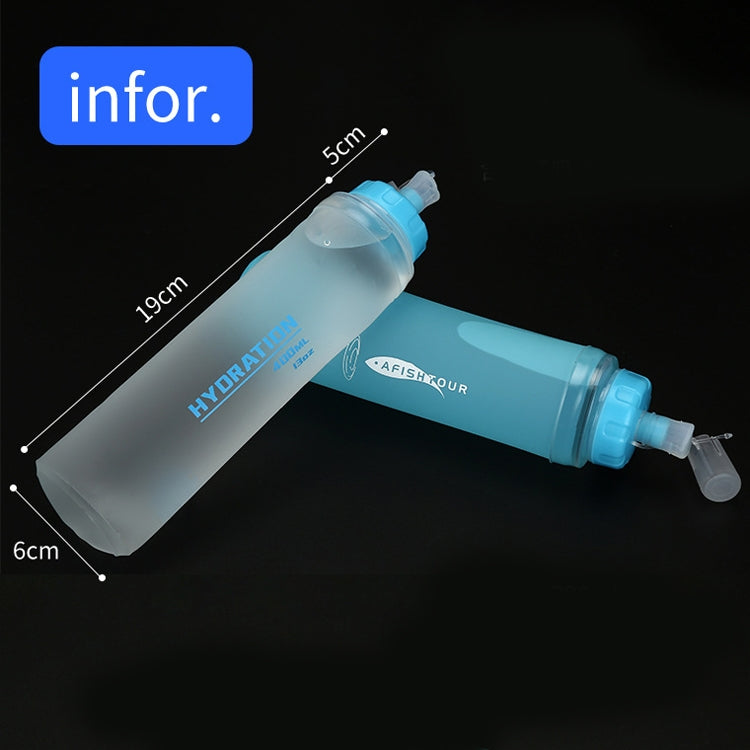 AFISHTOUR TPU Outdoor Sports Soft Water Bag Marathon Water Bottle Folding Water Bag, Capacity: 400ml (Blue) - Kettles by AFISHTOUR | Online Shopping South Africa | PMC Jewellery