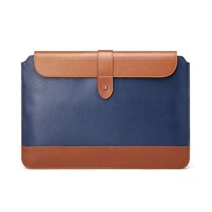 Horizontal Microfiber Color Matching Notebook Liner Bag, Style: Liner Bag  (Blue + Brown), Applicable Model: 11  -12 Inch - 10 - 11 inch by PMC Jewellery | Online Shopping South Africa | PMC Jewellery | Buy Now Pay Later Mobicred