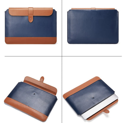 Horizontal Microfiber Color Matching Notebook Liner Bag, Style: Liner Bag  (Blue + Brown), Applicable Model: 11  -12 Inch - 10 - 11 inch by PMC Jewellery | Online Shopping South Africa | PMC Jewellery | Buy Now Pay Later Mobicred