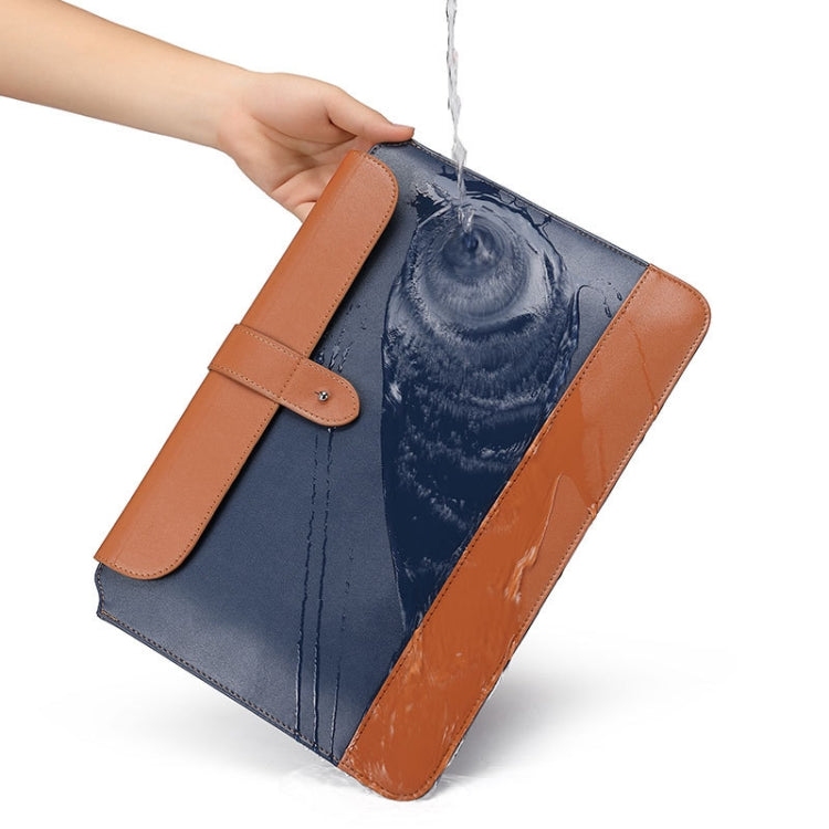 Horizontal Microfiber Color Matching Notebook Liner Bag, Style: Liner Bag  (Blue + Brown), Applicable Model: 11  -12 Inch - 10 - 11 inch by PMC Jewellery | Online Shopping South Africa | PMC Jewellery | Buy Now Pay Later Mobicred