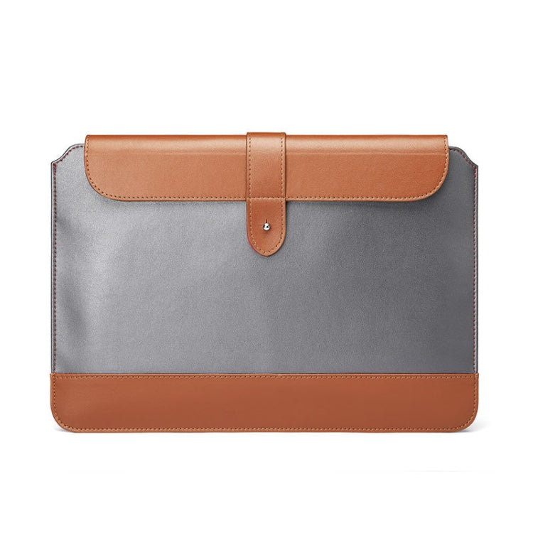 Horizontal Microfiber Color Matching Notebook Liner Bag, Style: Liner Bag (Gray + Brown), Applicable Model: 13  -14 Inch - 13.3 inch by PMC Jewellery | Online Shopping South Africa | PMC Jewellery | Buy Now Pay Later Mobicred