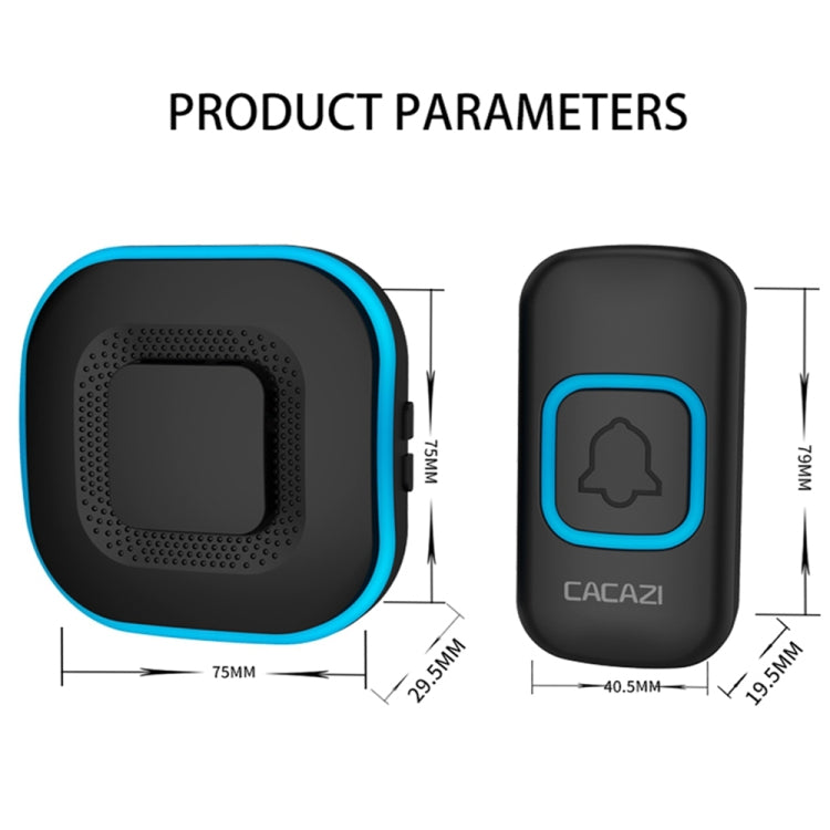 CACAZI V028F 1 For 3 Wireless Music Doorbell without Battery, Plug:US Plug(Black) - free shipping - PMC TechLife - Order now!