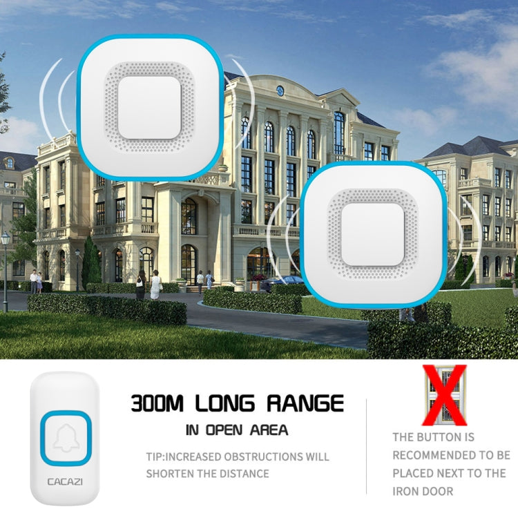 CACAZI V028F 1 For 3 Wireless Music Doorbell without Battery, Plug:UK Plug(Black) - free shipping - PMC TechLife - Order now!