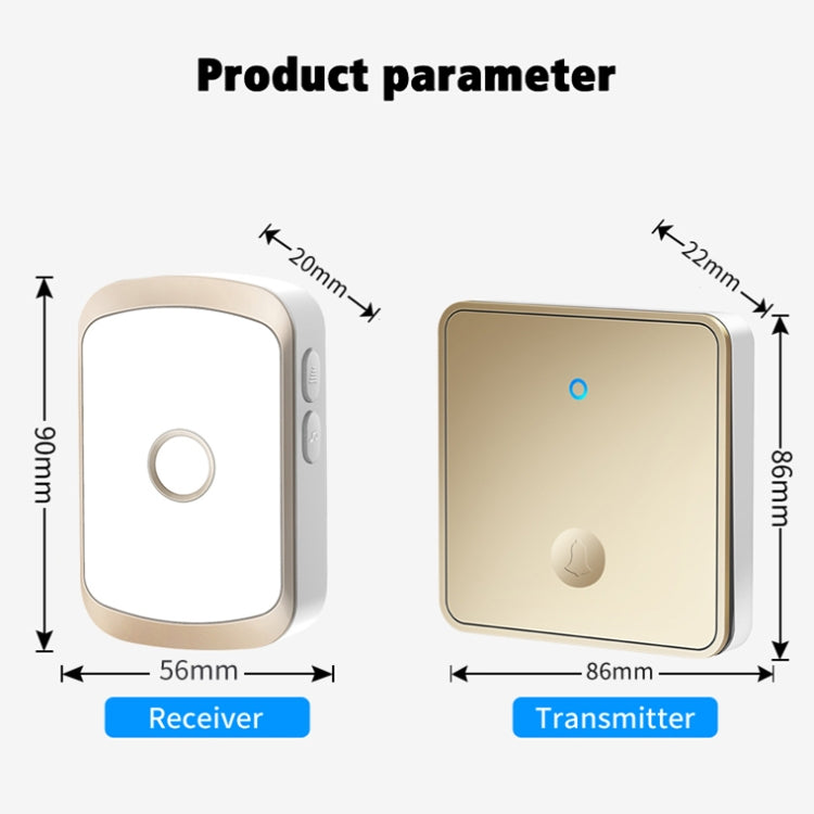 CACAZI FA50 1 For 1 Push-button Self-generating Wireless Doorbell, Plug:US Plug(Black) - Wireless Doorbell by CACAZI | Online Shopping South Africa | PMC TechLife | Buy Now Pay Later Mobicred