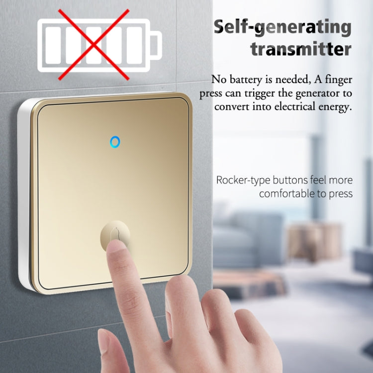 CACAZI FA50 1 For 1 Push-button Self-generating Wireless Doorbell, Plug:UK Plug(Gold) - free shipping - PMC TechLife - Order now!