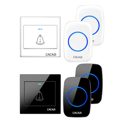 CACAZI H10 1 For 2 Home Wireless Music Doorbell without Battery, Plug:US Plug(White) - Wireless Doorbell by CACAZI | Online Shopping South Africa | PMC Jewellery