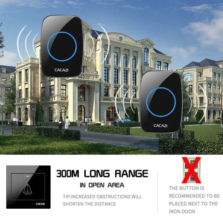 CACAZI H10 1 For 2 Home Wireless Music Doorbell without Battery, Plug:EU Plug(White) - Wireless Doorbell by CACAZI | Online Shopping South Africa | PMC TechLife | Buy Now Pay Later Mobicred