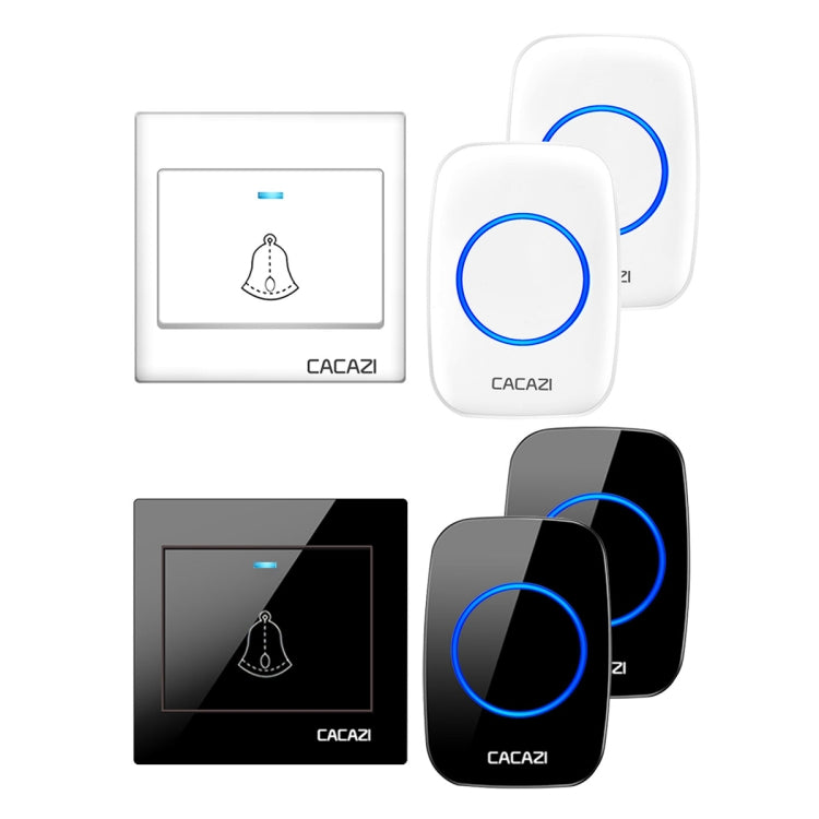 CACAZI H10 1 For 2 Home Wireless Music Doorbell without Battery, Plug:UK Plug(White) - Wireless Doorbell by CACAZI | Online Shopping South Africa | PMC TechLife | Buy Now Pay Later Mobicred