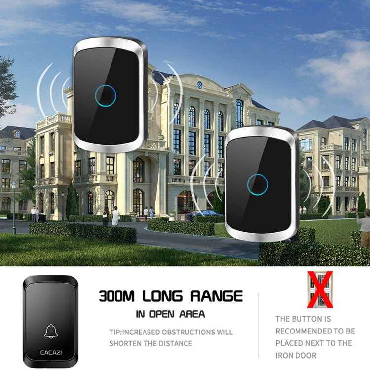 CACAZI A50 1 For 1 Wireless Music Doorbell without Battery, Plug:UK Plug(White) - Wireless Doorbell by CACAZI | Online Shopping South Africa | PMC TechLife | Buy Now Pay Later Mobicred