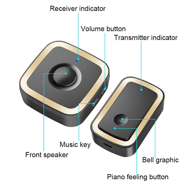 CACAZI A58 1 For 1 Smart Wireless Doorbell without Battery, Plug:UK Plug(Silver) - Wireless Doorbell by CACAZI | Online Shopping South Africa | PMC TechLife