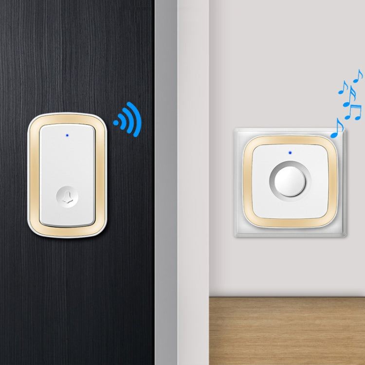 CACAZI A58 1 For 1 Smart Wireless Doorbell without Battery, Plug:US Plug(Black Gold) - Wireless Doorbell by CACAZI | Online Shopping South Africa | PMC TechLife | Buy Now Pay Later Mobicred
