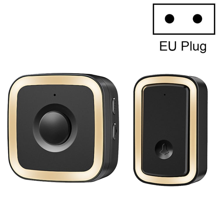 CACAZI A58 1 For 1 Smart Wireless Doorbell without Battery, Plug:EU Plug(Black Gold) - Wireless Doorbell by CACAZI | Online Shopping South Africa | PMC Jewellery