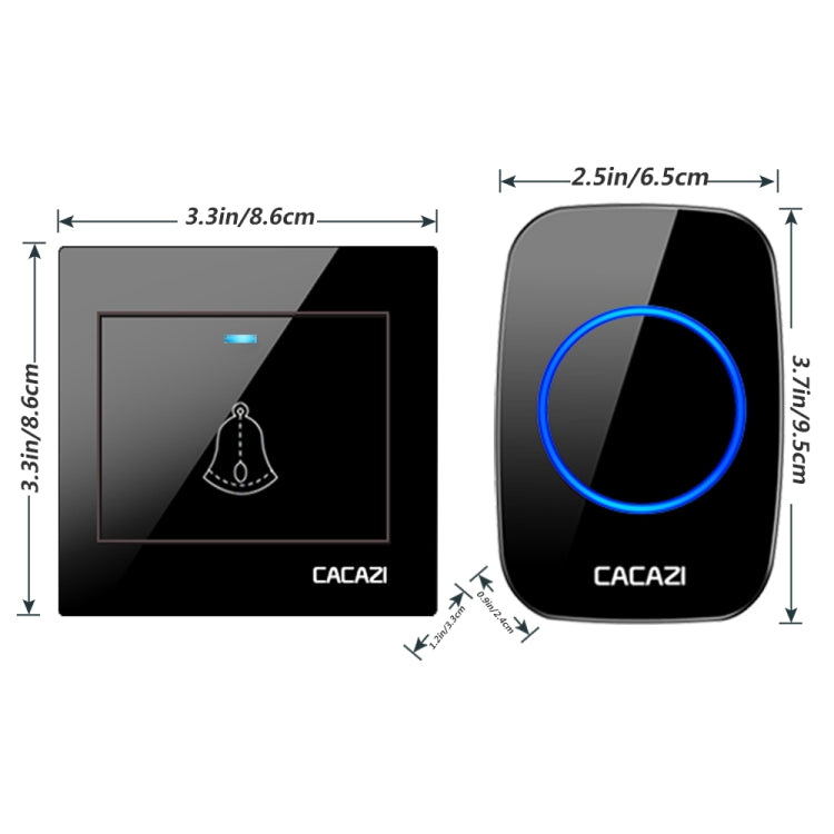 CACAZI H10 1 For 1 Wireless Smart Doorbell without Battery, Plug:UK Plug(Black) - Wireless Doorbell by CACAZI | Online Shopping South Africa | PMC TechLife | Buy Now Pay Later Mobicred