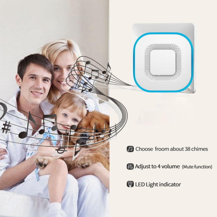 CACAZI V028F Wireless Music Doorbell without Battery, Plug:UK Plug(Black) - Wireless Doorbell by CACAZI | Online Shopping South Africa | PMC TechLife | Buy Now Pay Later Mobicred