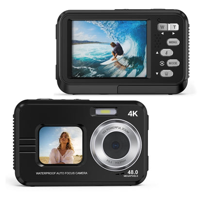 WDC901 3.5m Waterproof 48MP HD Dual Screen Outdoor Sports Digital Camera UK Plug(Black) - Children Cameras by PMC Jewellery | Online Shopping South Africa | PMC Jewellery | Buy Now Pay Later Mobicred