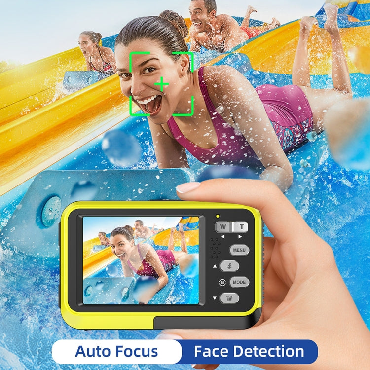 WDC901 3.5m Waterproof 48MP HD Dual Screen Outdoor Sports Digital Camera AU Plug(Yellow) - Children Cameras by PMC Jewellery | Online Shopping South Africa | PMC Jewellery | Buy Now Pay Later Mobicred