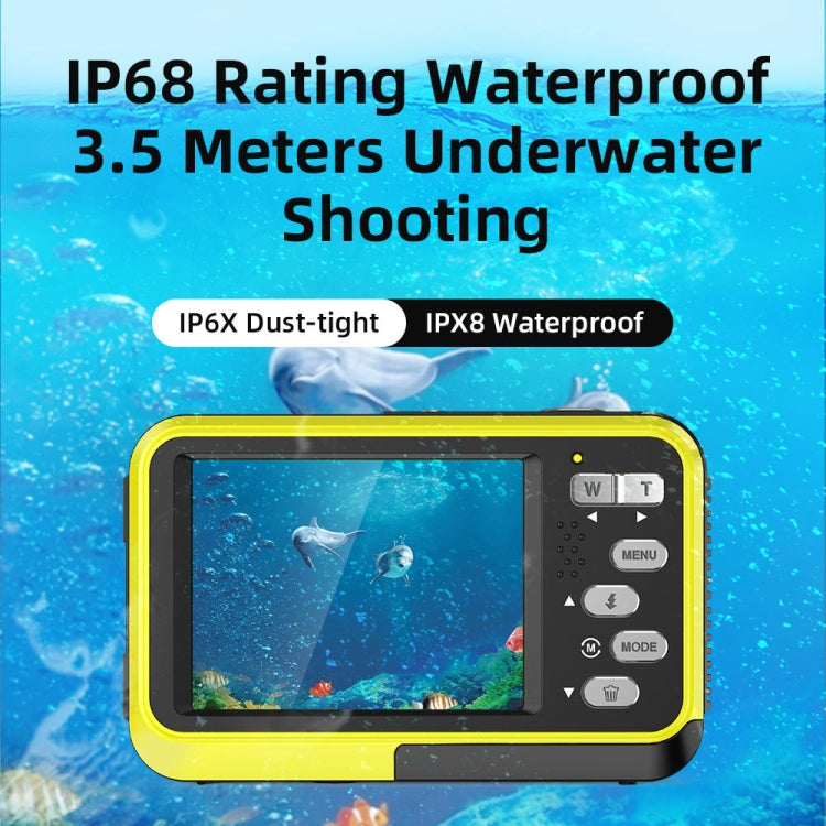 WDC901 3.5m Waterproof 48MP HD Dual Screen Outdoor Sports Digital Camera EU Plug(Black) - Children Cameras by PMC Jewellery | Online Shopping South Africa | PMC Jewellery | Buy Now Pay Later Mobicred