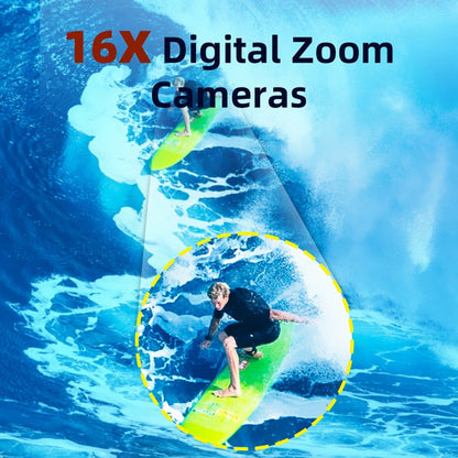 WDC901 3.5m Waterproof 48MP HD Dual Screen Outdoor Sports Digital Camera EU Plug(Blue) - Children Cameras by PMC Jewellery | Online Shopping South Africa | PMC Jewellery | Buy Now Pay Later Mobicred