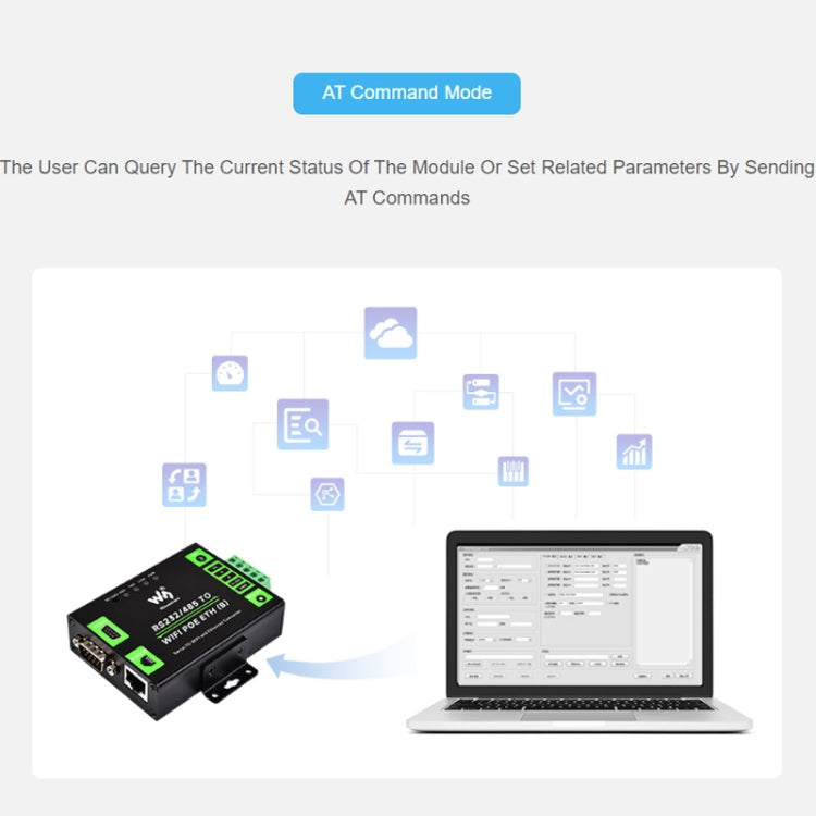 Waveshare Industrial Grade Serial Server RS232/485 to WiFi / Ethernet RJ45 Network Port with POE Support - free shipping - PMC TechLife - Order now!