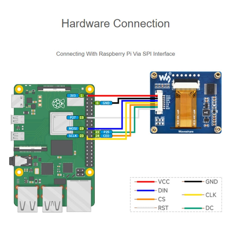 Waveshare 1.54 Inch OLED Display Module, 128×64 Resolution, SPI / I2C Communication(White) - LCD & LED Display Module by Waveshare | Online Shopping South Africa | PMC Jewellery | Buy Now Pay Later Mobicred