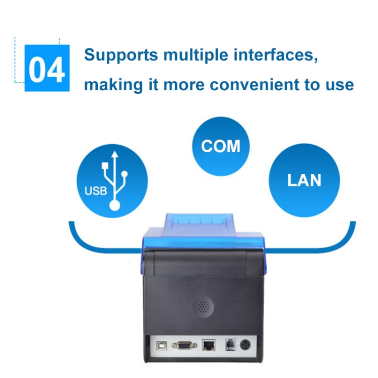Xprinter XP-C300H 80mm Sound And Light Alarm Store Cashier Rreceipt Thermal Printer, Spec: USB+COM+LAN(UK Plug) - Receipt Printers by Xprinter | Online Shopping South Africa | PMC TechLife | Buy Now Pay Later Mobicred