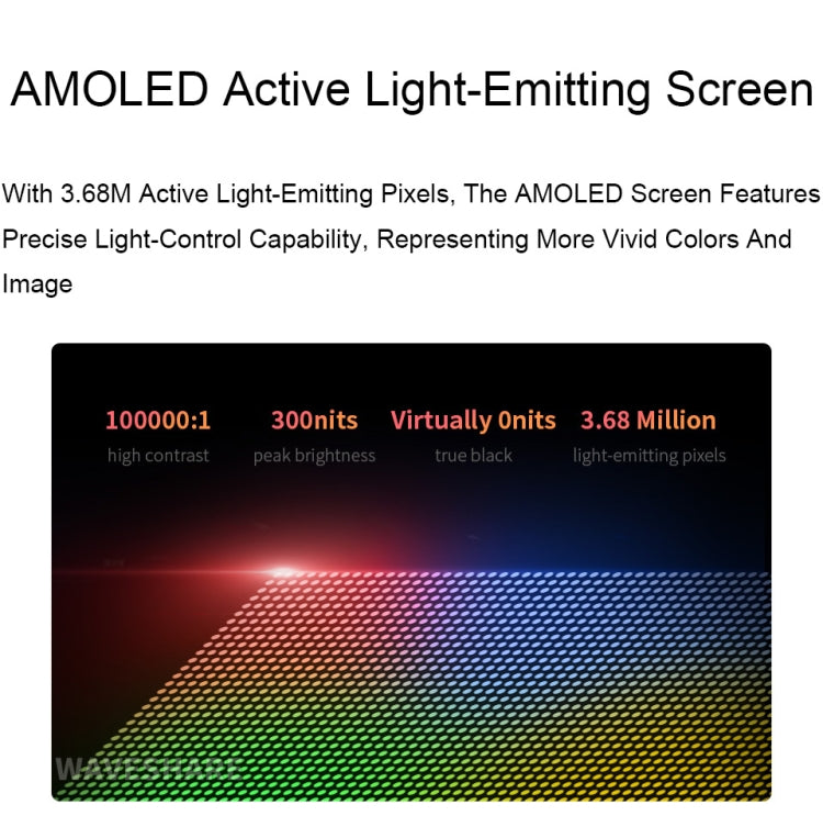 Waveshare 13.3 Inch 2K 2560×1440 HDMI/Type-C Display Interface AMOLED Touch Display(US Plug) - free shipping - PMC Jewellery - Order now!