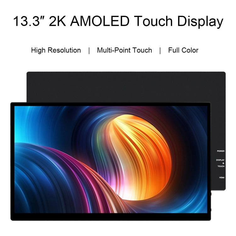 Waveshare 13.3 Inch 2K 2560×1440 HDMI/Type-C Display Interface AMOLED Touch Display(US Plug) - free shipping - PMC Jewellery - Order now!