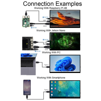 Waveshare 13.3 Inch 2K 2560×1440 HDMI/Type-C Display Interface AMOLED Touch Display(US Plug) - Modules Expansions Accessories by Waveshare | Online Shopping South Africa | PMC Jewellery | Buy Now Pay Later Mobicred