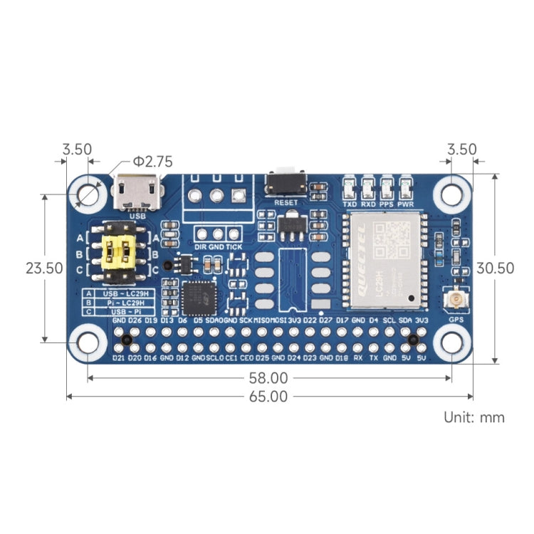 Waveshare For Raspberry Pi LC29H Series Dual-Band L1+L5 Positioning GPS Module, Spec: (DA) GPS/RTK HAT - Raspberry Pi Accessories by Waveshare | Online Shopping South Africa | PMC Jewellery | Buy Now Pay Later Mobicred