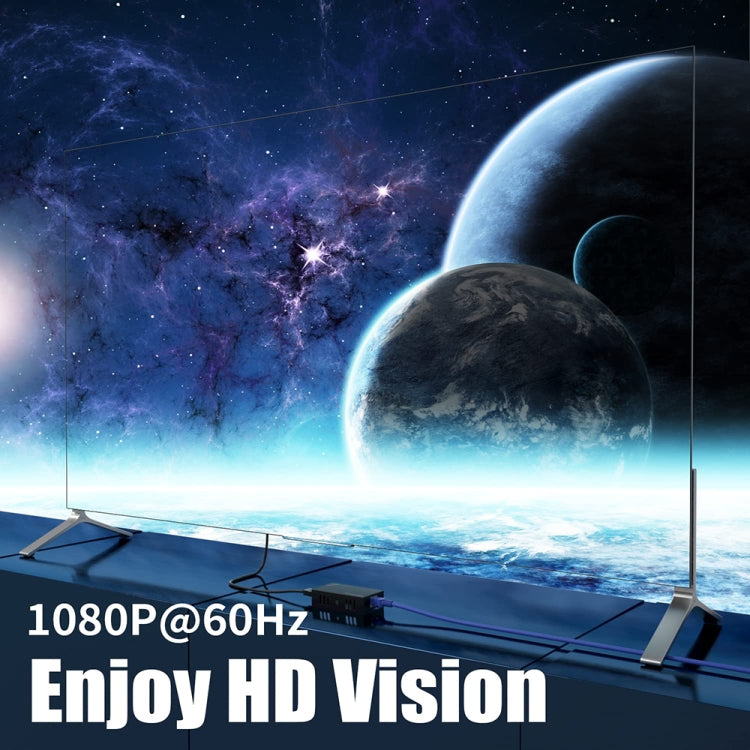 60m 1x4 HDMI Splitter POC Distribution Extender Supports 1080P@60Hz, Plug: US Plug - free shipping - PMC TechLife - Order now!