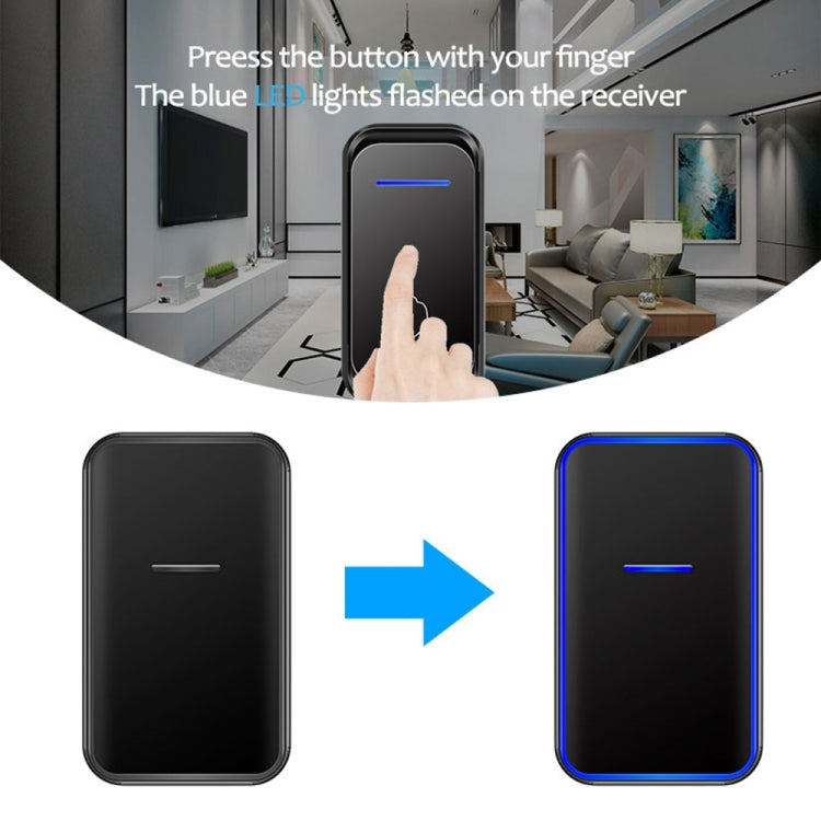 CACAZI Home Smart Digital Wireless Doorbell Remote Electronic Doorbell Elderly Pager, Style: US Plug(Black) - Wireless Doorbell by CACAZI | Online Shopping South Africa | PMC TechLife | Buy Now Pay Later Mobicred