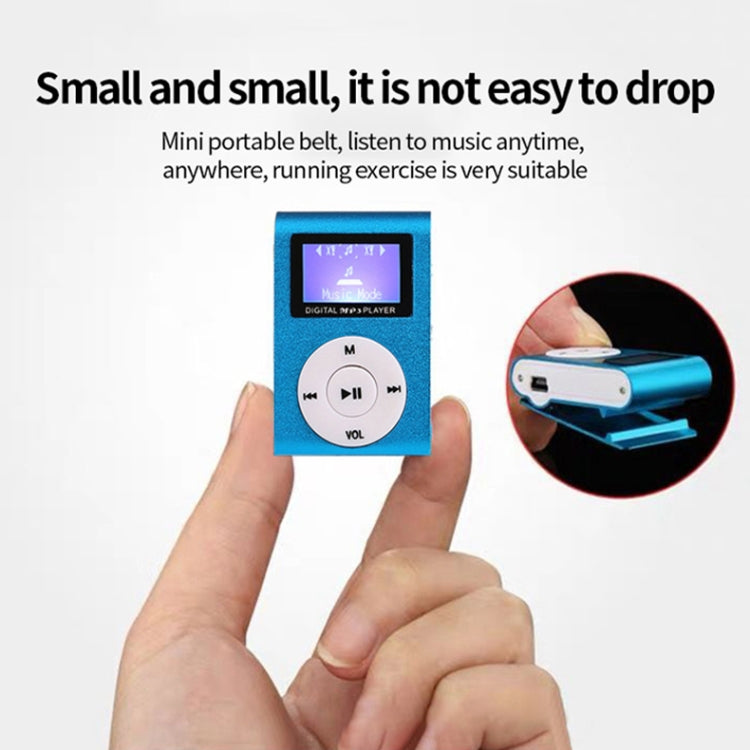 128M+Earphone+Cable Mini Lavalier Metal MP3 Music Player with Screen(Black) - MP3 Player by PMC TechLife | Online Shopping South Africa | PMC TechLife | Buy Now Pay Later Mobicred