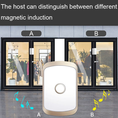 CACAZI M20 1 For 3 Split Type Door Opening Sensor Reminder Smart Wireless Doorbell Alarm, Style: US Plug(Gold) - Wireless Doorbell by CACAZI | Online Shopping South Africa | PMC Jewellery