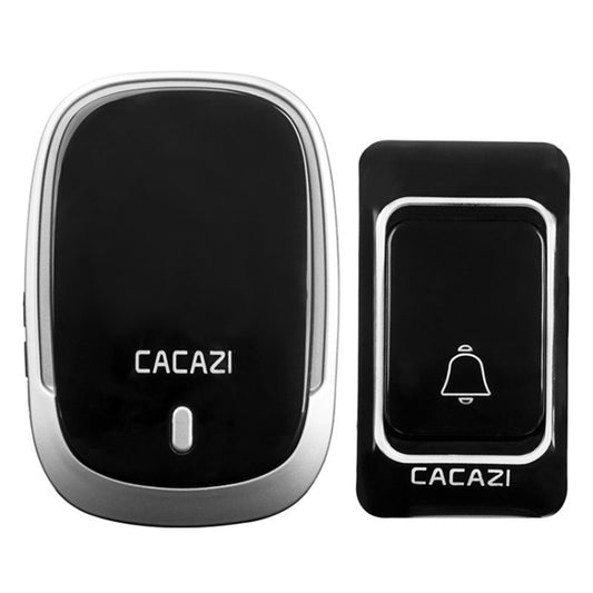 CACAZI Smart Waterproof Music Wireless Doorbell Multifunctional Pager, Style: EU Plug(Black) - Wireless Doorbell by CACAZI | Online Shopping South Africa | PMC Jewellery