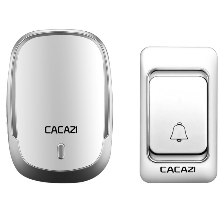 CACAZI Smart Waterproof Music Wireless Doorbell Multifunctional Pager, Style: EU Plug(Silver) - Wireless Doorbell by CACAZI | Online Shopping South Africa | PMC TechLife