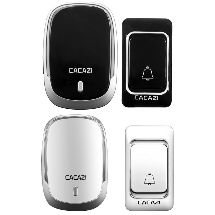CACAZI Smart Waterproof Music Wireless Doorbell Multifunctional Pager, Style: EU Plug(Silver) - Wireless Doorbell by CACAZI | Online Shopping South Africa | PMC TechLife