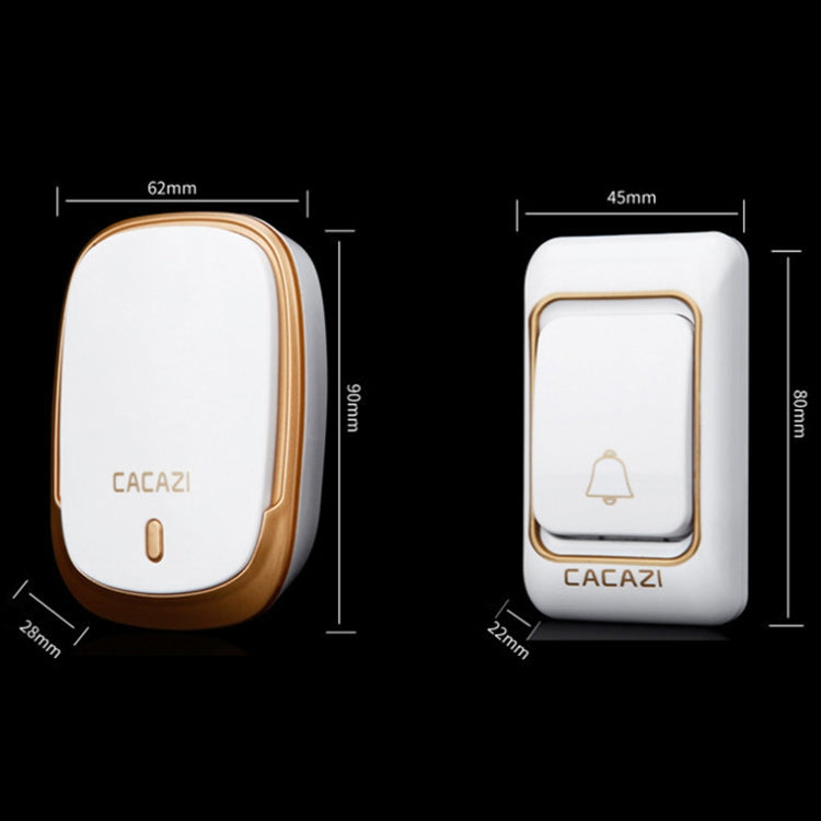 CACAZI Smart Waterproof Music Wireless Doorbell Multifunctional Pager, Style: EU Plug(Silver) - Wireless Doorbell by CACAZI | Online Shopping South Africa | PMC TechLife