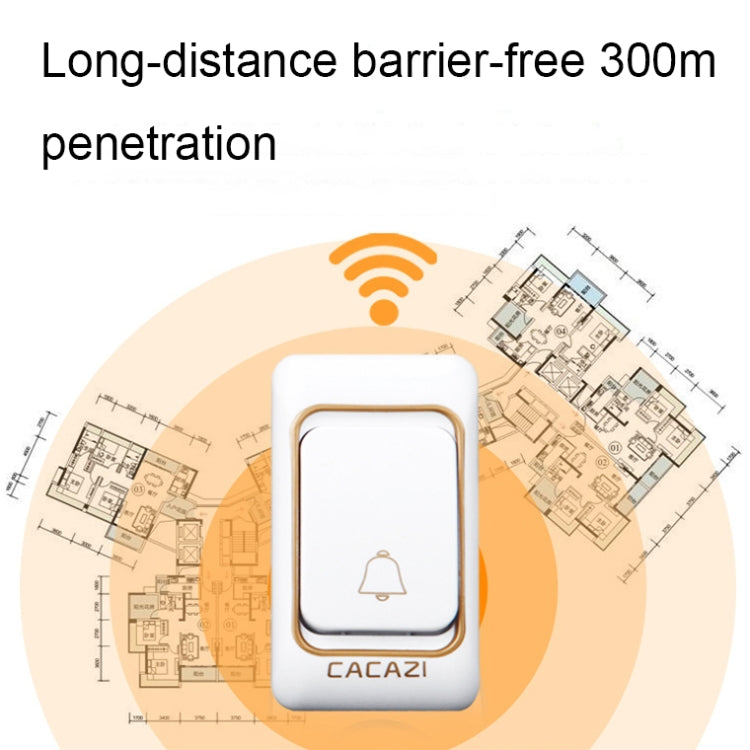 CACAZI Smart Waterproof Music Wireless Doorbell Multifunctional Pager, Style: UK Plug(Black) - Wireless Doorbell by CACAZI | Online Shopping South Africa | PMC TechLife | Buy Now Pay Later Mobicred