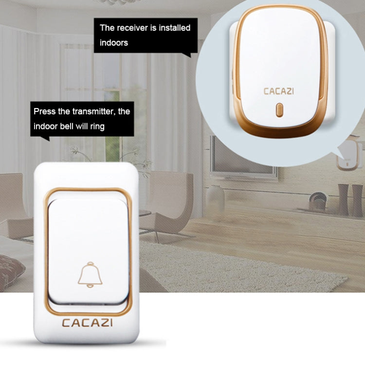CACAZI Smart Waterproof Music Wireless Doorbell Multifunctional Pager, Style: US Plug(Silver) - Wireless Doorbell by CACAZI | Online Shopping South Africa | PMC TechLife | Buy Now Pay Later Mobicred