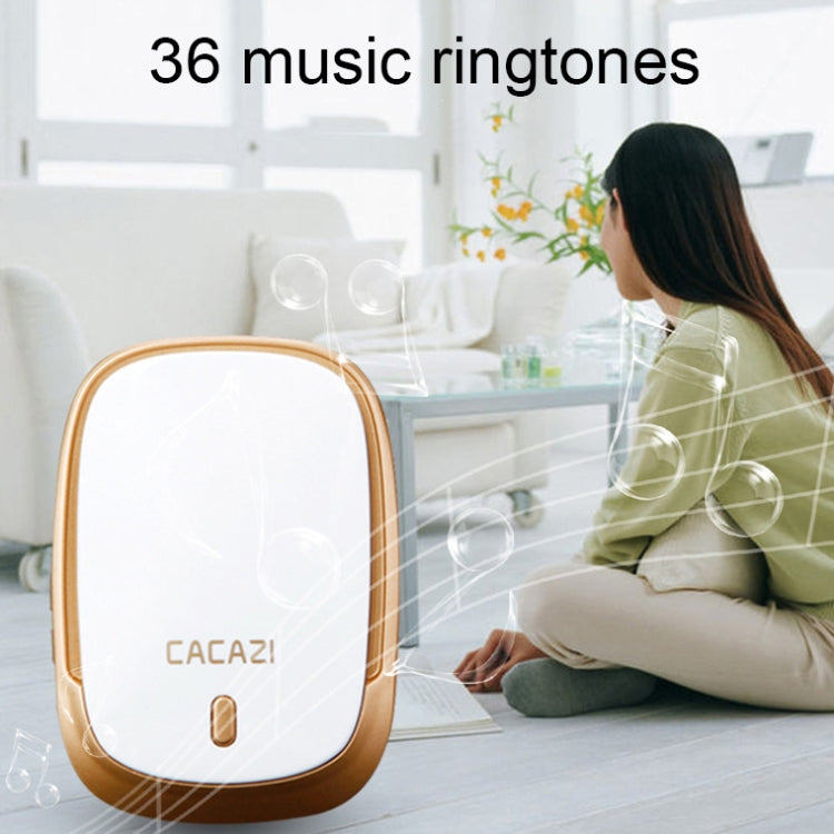 CACAZI Smart Waterproof Music Wireless Doorbell Multifunctional Pager, Style: EU Plug(Silver) - Wireless Doorbell by CACAZI | Online Shopping South Africa | PMC TechLife
