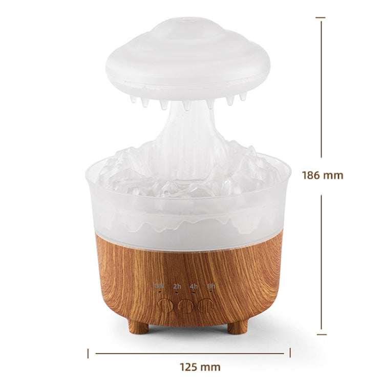 V50 Desktop Colorful Night Light Humidifier Wood Grain Water Drop Aroma Diffuser, Spec: UK Plug(White) - free shipping - PMC TechLife - Order now!