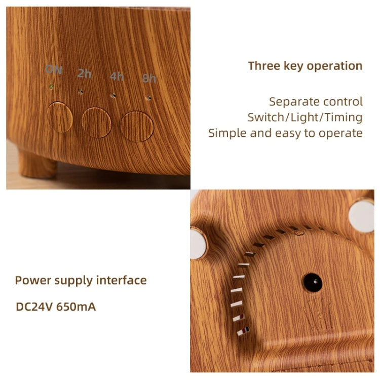 V50 Desktop Colorful Night Light Humidifier Wood Grain Water Drop Aroma Diffuser, Spec: UK Plug(White) - free shipping - PMC TechLife - Order now!