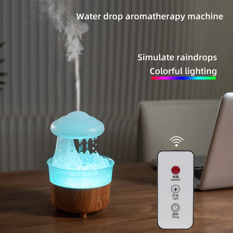 V50 Desktop Colorful Night Light Humidifier Wood Grain Water Drop Aroma Diffuser, Spec: EU Plug(White) - free shipping - PMC TechLife - Order now!