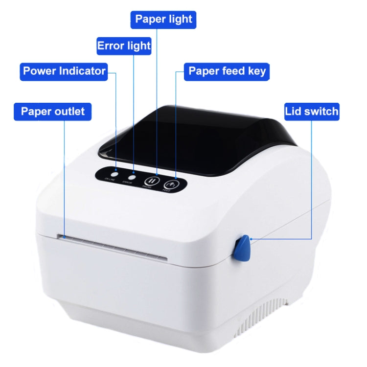 Xprinter XP-320B 80mm Thermal Barcode Supermarket Cashier Label Printer, Spec: USB+Bluetooth(US Plug) - free shipping - PMC TechLife - Order now!