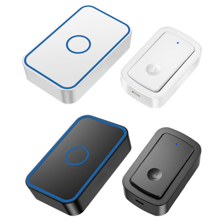 CACAZI A19 1 For 1 Wireless Music Doorbell without Battery, Plug:EU Plug(Black) - Wireless Doorbell by CACAZI | Online Shopping South Africa | PMC TechLife | Buy Now Pay Later Mobicred